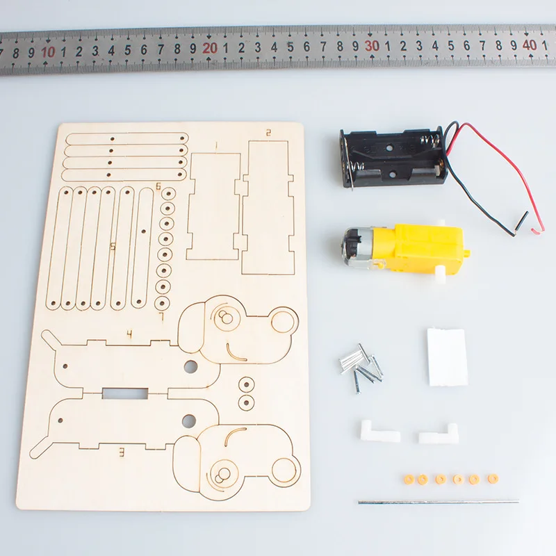 Juego de equipo Experimental de ciencia para niños, brazo de palanca Fulcrum, perro mecánico de madera y madera, bricolaje - imagen 3
