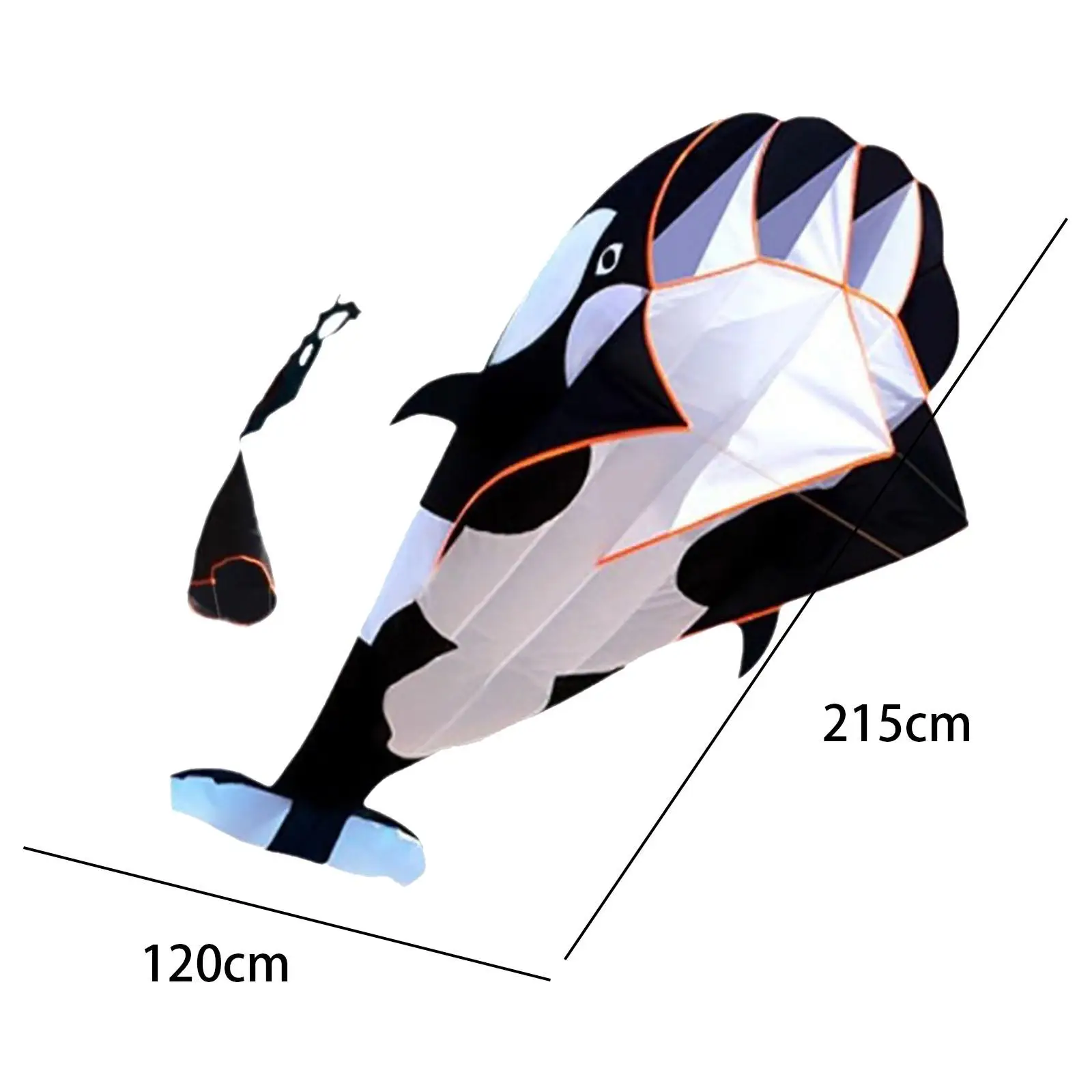 Large 3D Dolphin Kites Cartoon Soft Childhood Soar Outdoor Game Activity Flying
