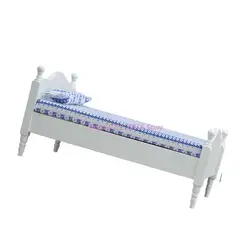 Cama de madera de haya para casa de muñecas