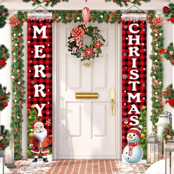 Banner navideño para puerta con mensaje Feliz Navidad 2025