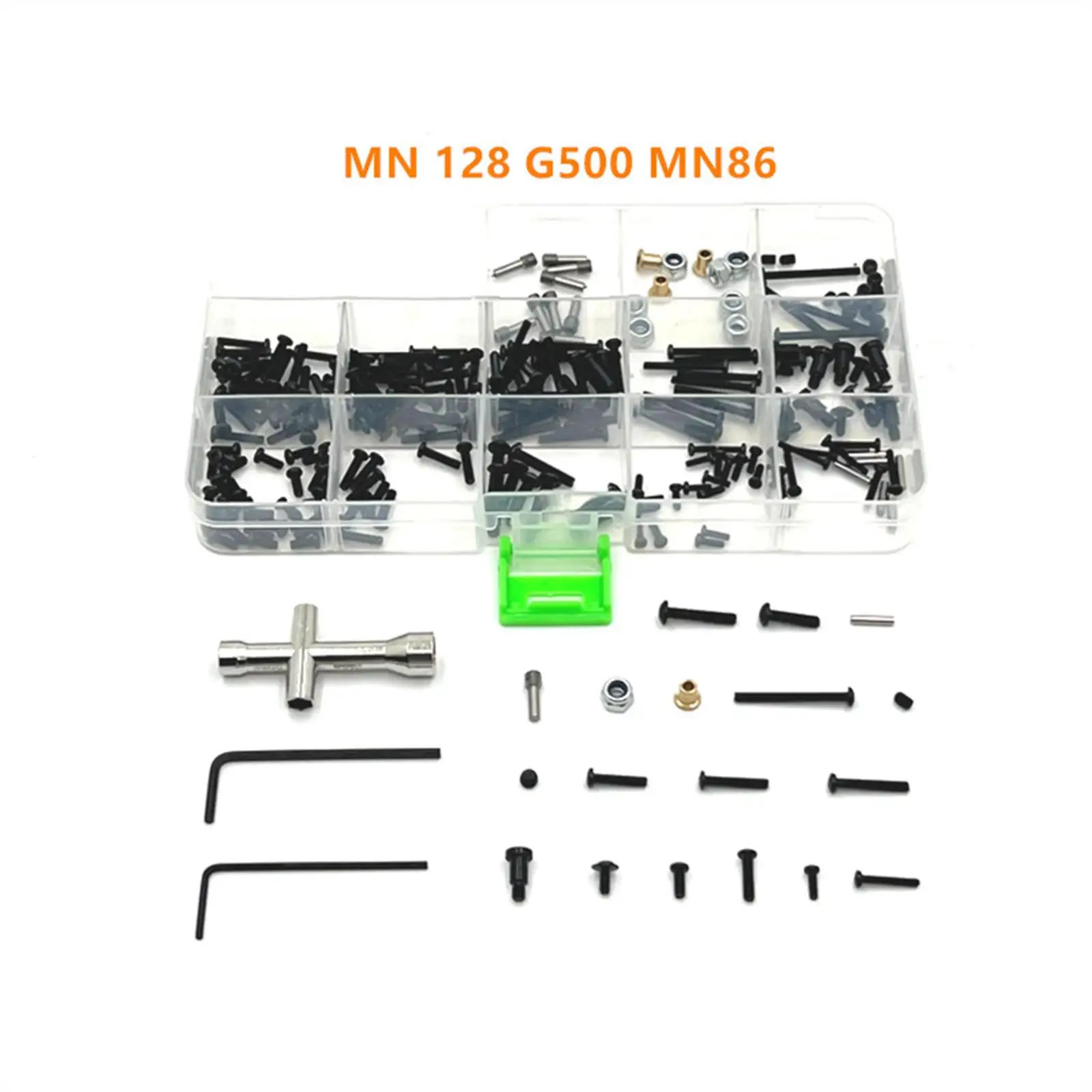 Kits de tornillos RC con tuerca, Pin, llave, modelo de Hobby, herramienta de reparación, accesorios de bricolaje, sujetador de Hardware para 1/12 MN128 MN86S Crawler