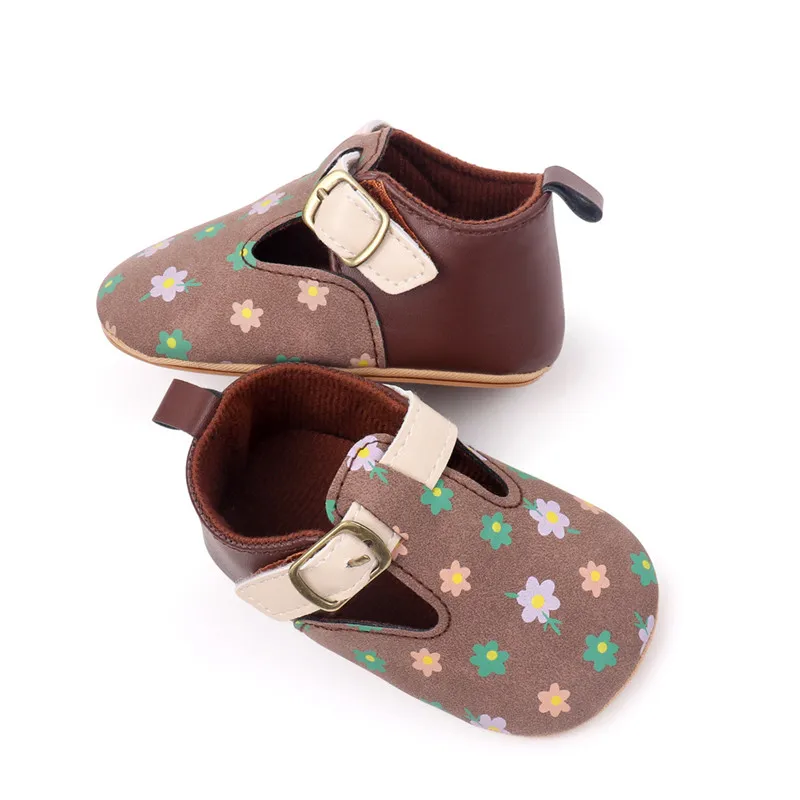 Zapatos de cuero con flores para bebé – Primeros pasos - imagen 5