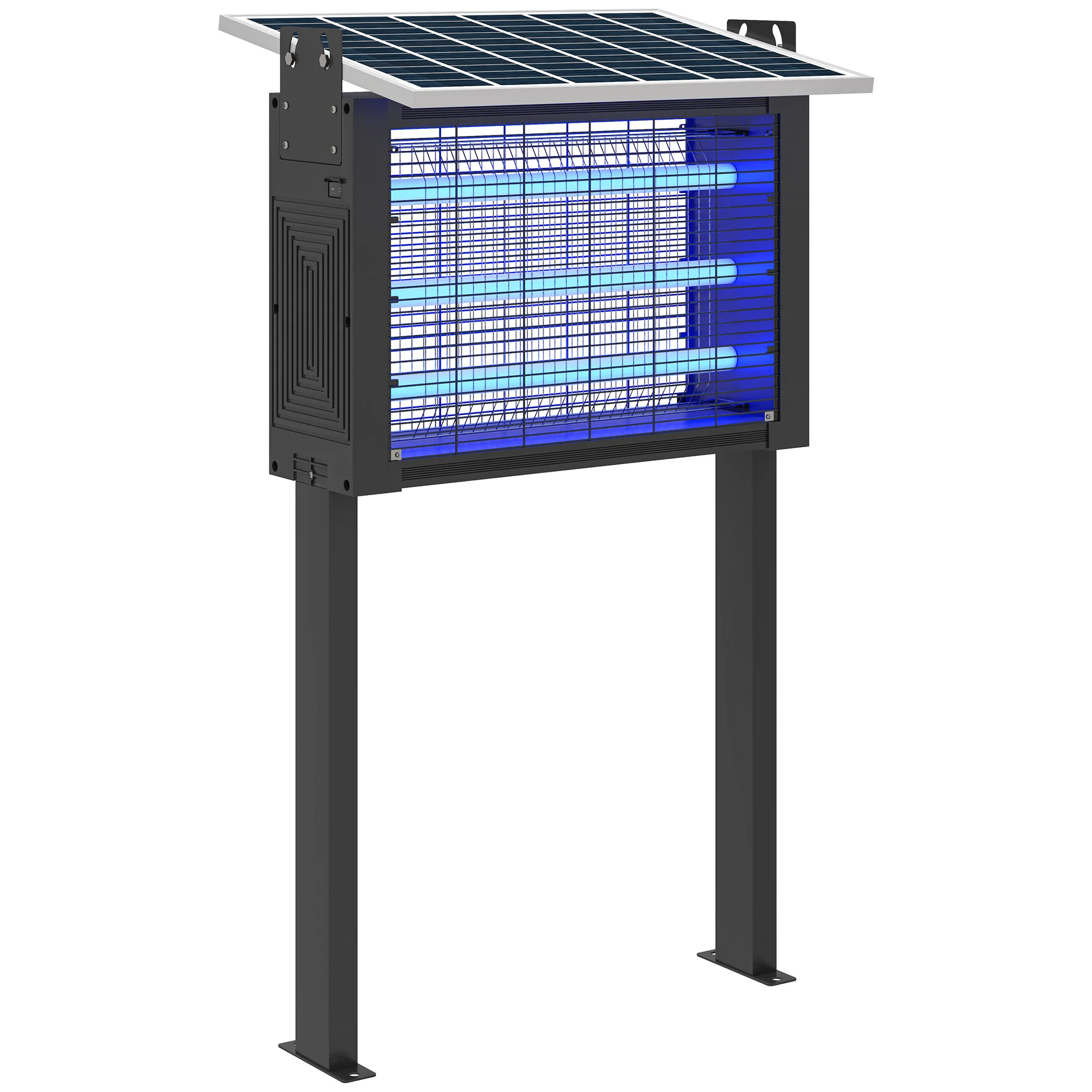 Outsunny Lámpara Antimosquitos Eléctrica con Luces LED Mata Mosquitos Eléctrico 25W para Exterior Efecto 200 m² con Soporte Panel Ajustable Lámpara UV Repelente de Insectos Moscas Polillas - imagen 2