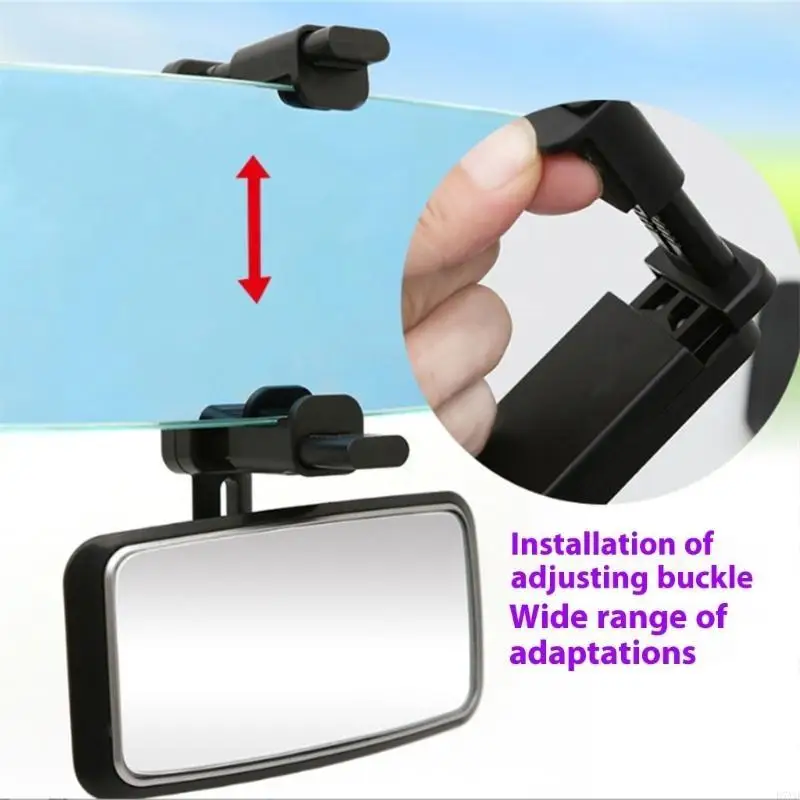 Espejo observación para bebé automotriz D7YD, espejo retrovisor para asiento trasero con ángulos amplios ajustables - imagen 2