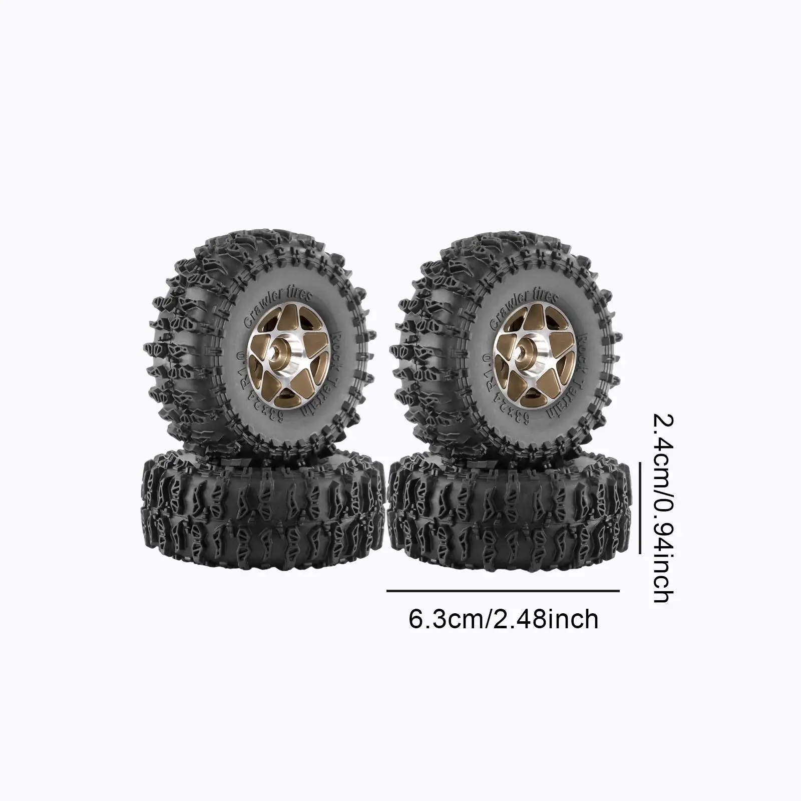 4x 1/18 1/24 RC Tires Wheel Tires Set for SCX24 FMS Fcx24 Trucks RC Car