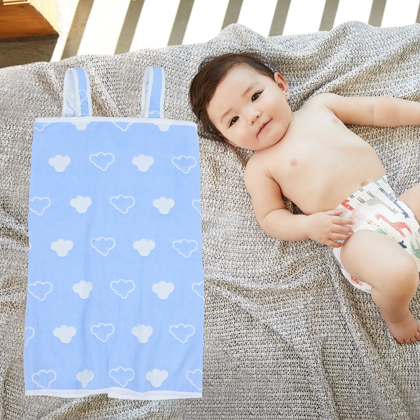 Toalla de baño para niños, albornoz de algodón para bebés, bata de ducha portátil para niños recién nacidos, toalla de piscina para niños y niñas, lavable a máquina - imagen 3