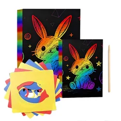 Pintura mágica infantil: tarjetas para rascar arcoíris