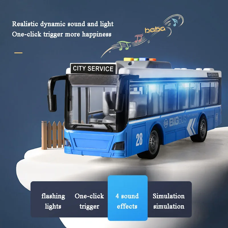 Modelo de coche de juguete de autobús escolar de alta calidad, gran sonido y luz, autobús de dos pisos, juguete de simulación, regalo para niños - imagen 2
