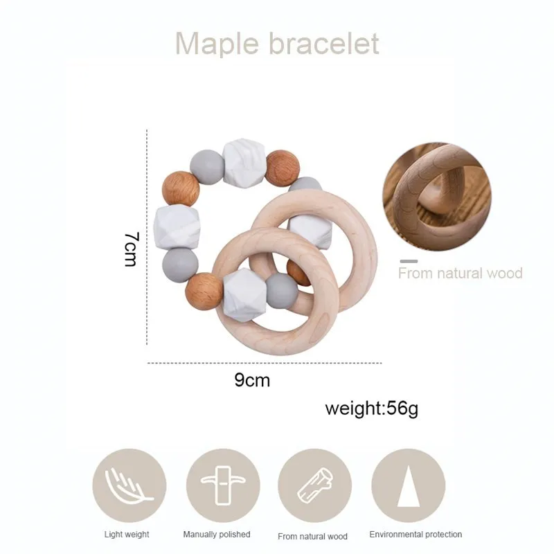 Sonajero de madera para bebé – Anilla dentición y estimulación - imagen 5