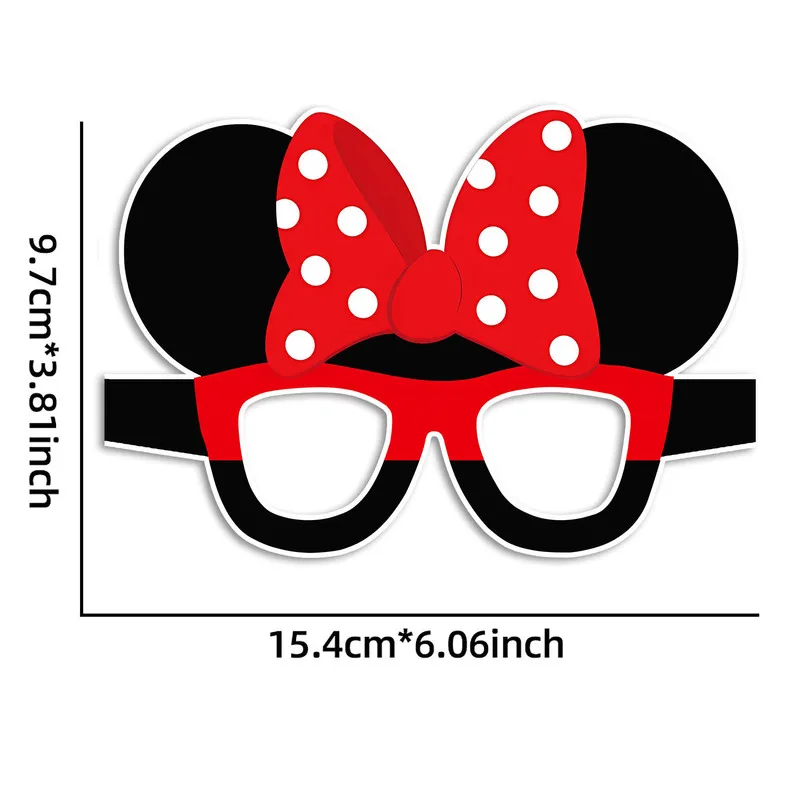 Decoración de fiesta Kawaii Stitch Kuromi Minnie, gafas de papel de dibujos animados, máscaras, accesorios de Cosplay, suministros para fiesta de cumpleaños para niños, juguetes, regalos - imagen 5
