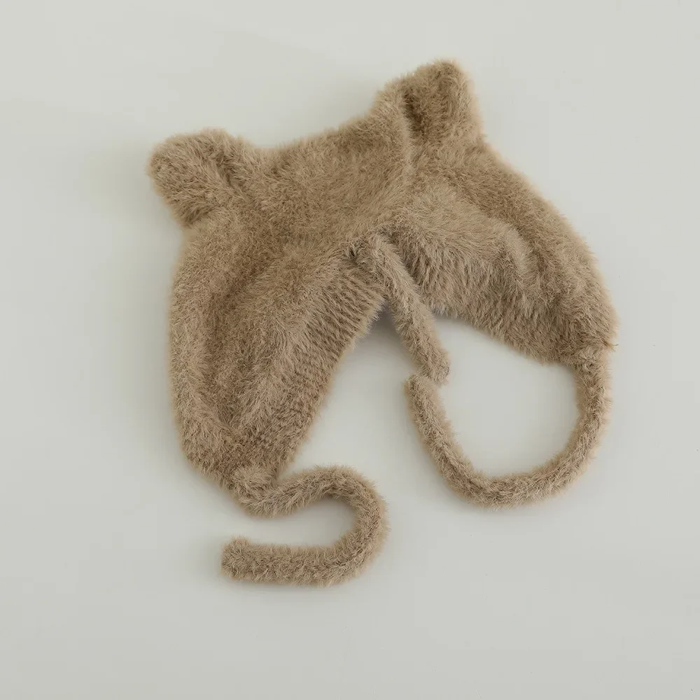 Gorro con protección para los oídos suave y cálido, gorros gruesos con bonitos dibujos para niños pequeños, gorros con orejeras de Color sólido, gorro para niños de 10 a 36 meses - imagen 3