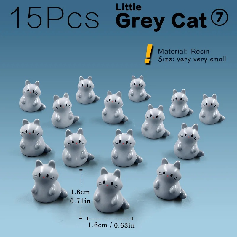 15pcs Grey Cats