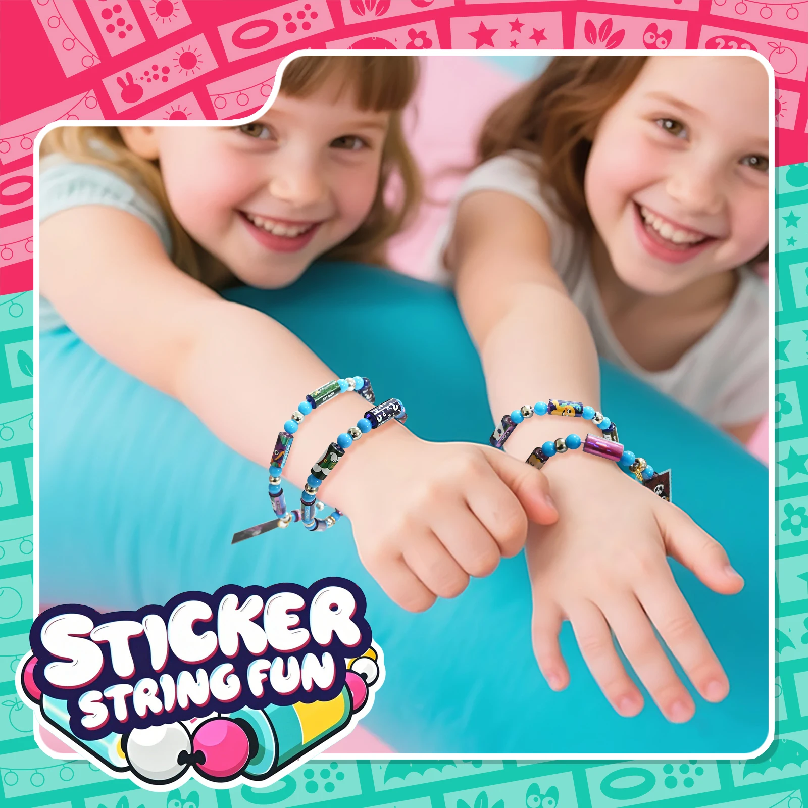 Rollo de pegatinas para niños y niñas, pulsera DIY, pegatinas en rollo de cuentas, joyería, juguetes para niños, pegatinas divertidas de papelería - imagen 5