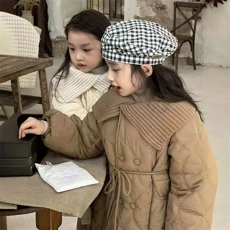 Abrigo de lana para niña con cuello de algodón – Invierno - imagen 3