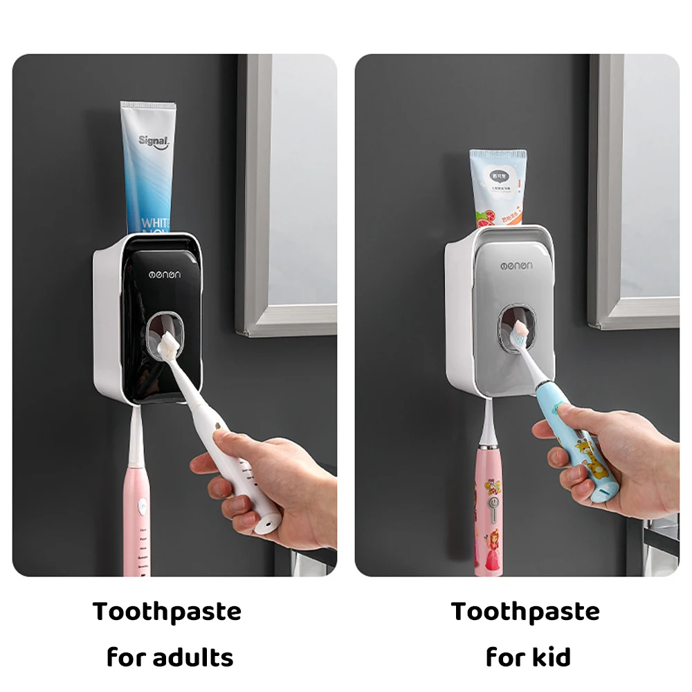 Exprimidor de pasta de dientes completamente automático, soporte para cepillo de dientes de pared sin perforaciones, soporte para cepillo de dientes perezoso, muebles para el hogar - imagen 3