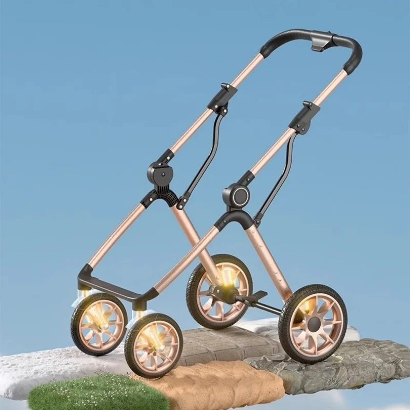 Cochecito de bebé portátil, cochecito de bebé portátil bidireccional, cochecito de bebé plegable de cuatro ruedas para niños de 0 a 3 años, 1 año de garantía - imagen 4