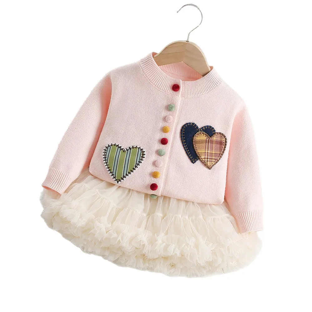 Milancel Conjunto otoñal para niñas: cárdigan de punto y falda tutú - imagen 4
