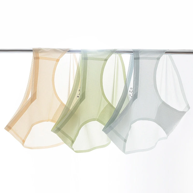 Ropa interior de verano de seda de hielo para mujeres embarazadas, calzoncillos suaves de cintura baja con escote en V, bragas femeninas translúcidas, lencería acogedora de secado rápido
