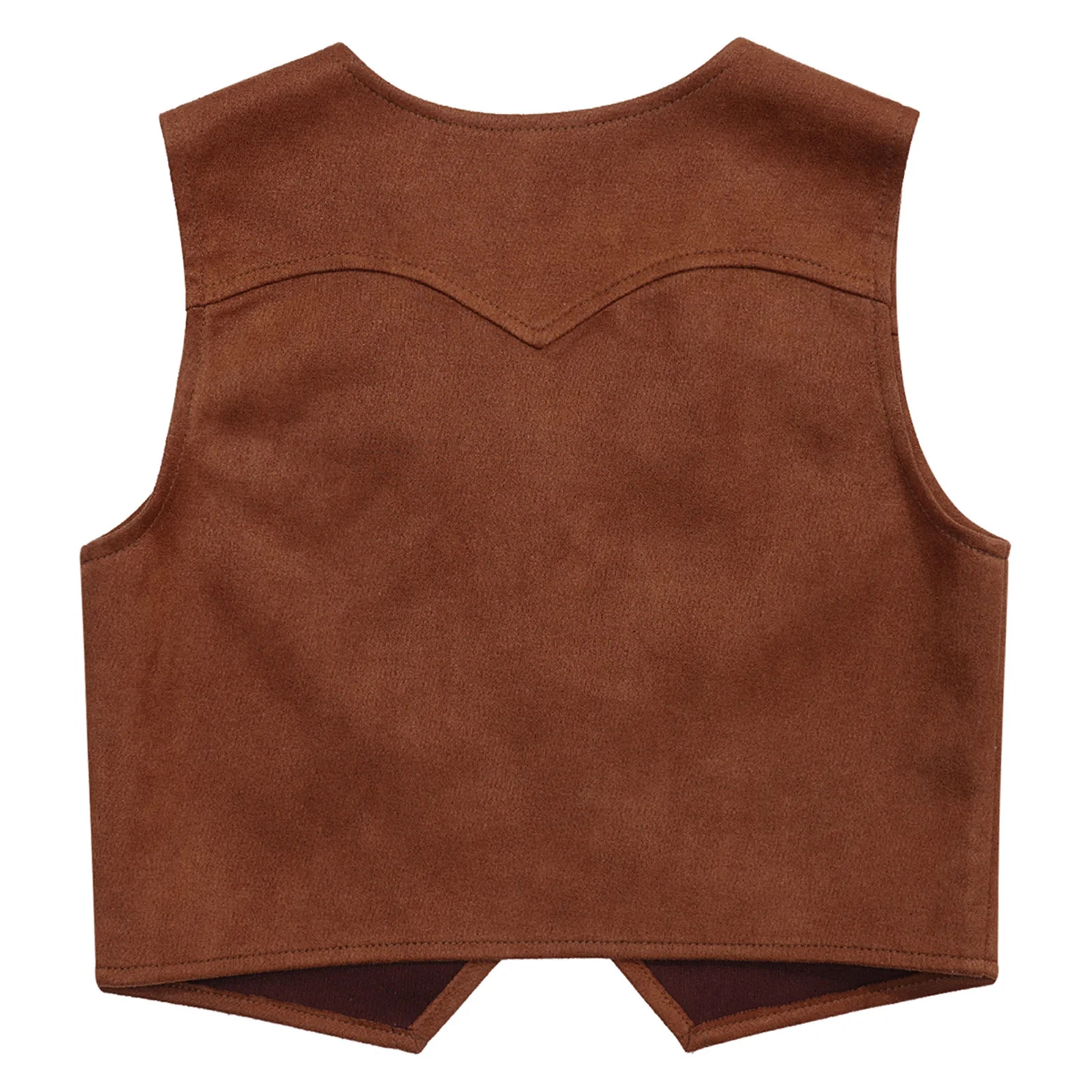 Chaleco de disfraz de vaquero occidental para niños, con pañuelo y sombrero de fieltro con cordón para Halloween, Carnaval, Cosplay, fiesta temática - imagen 4