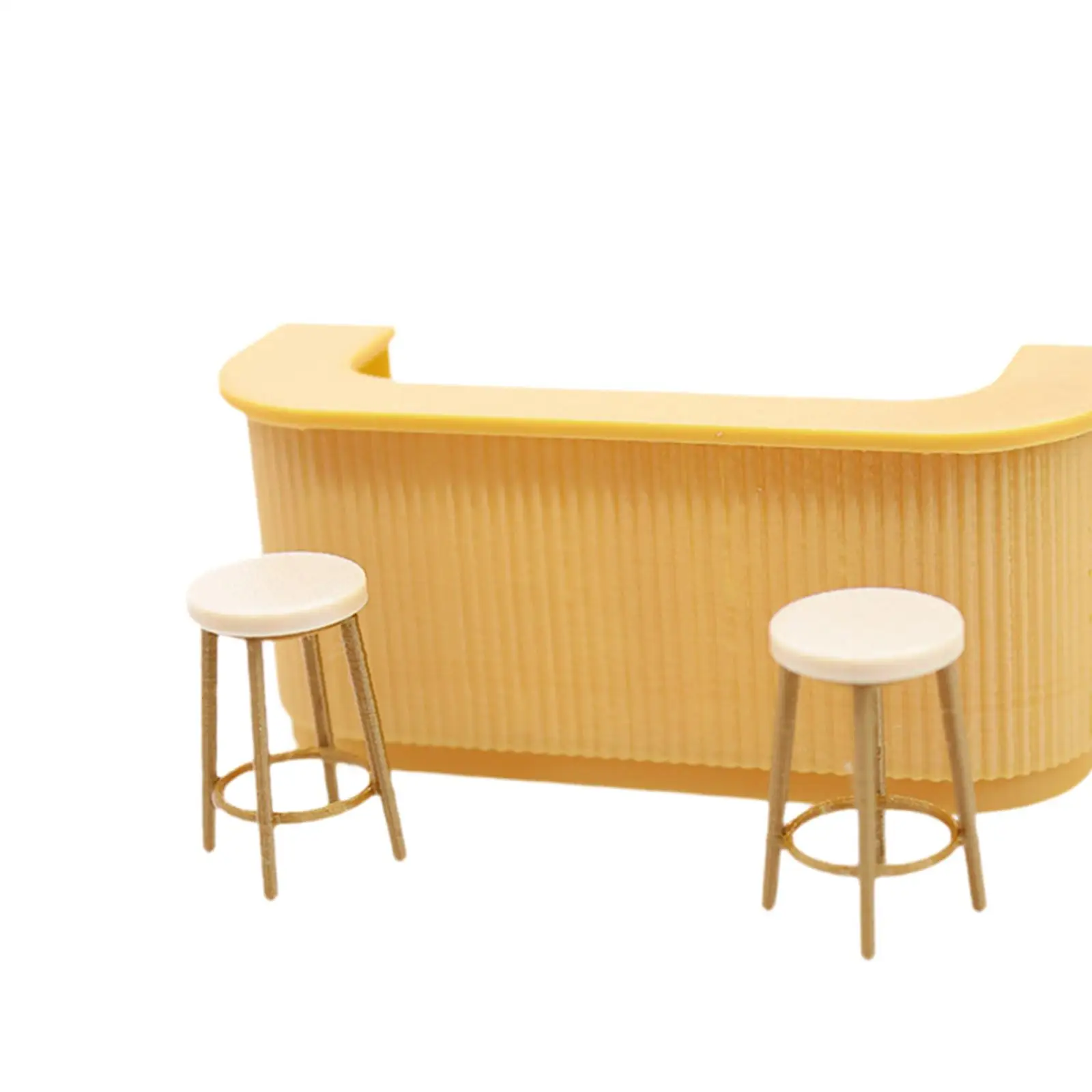 Juego de taburetes altos para mostrador de Bar en miniatura para casa de muñecas, juegos de rol, accesorios para muñecas, muebles para casa de muñecas para niñas y niños, 1/12 - imagen 5