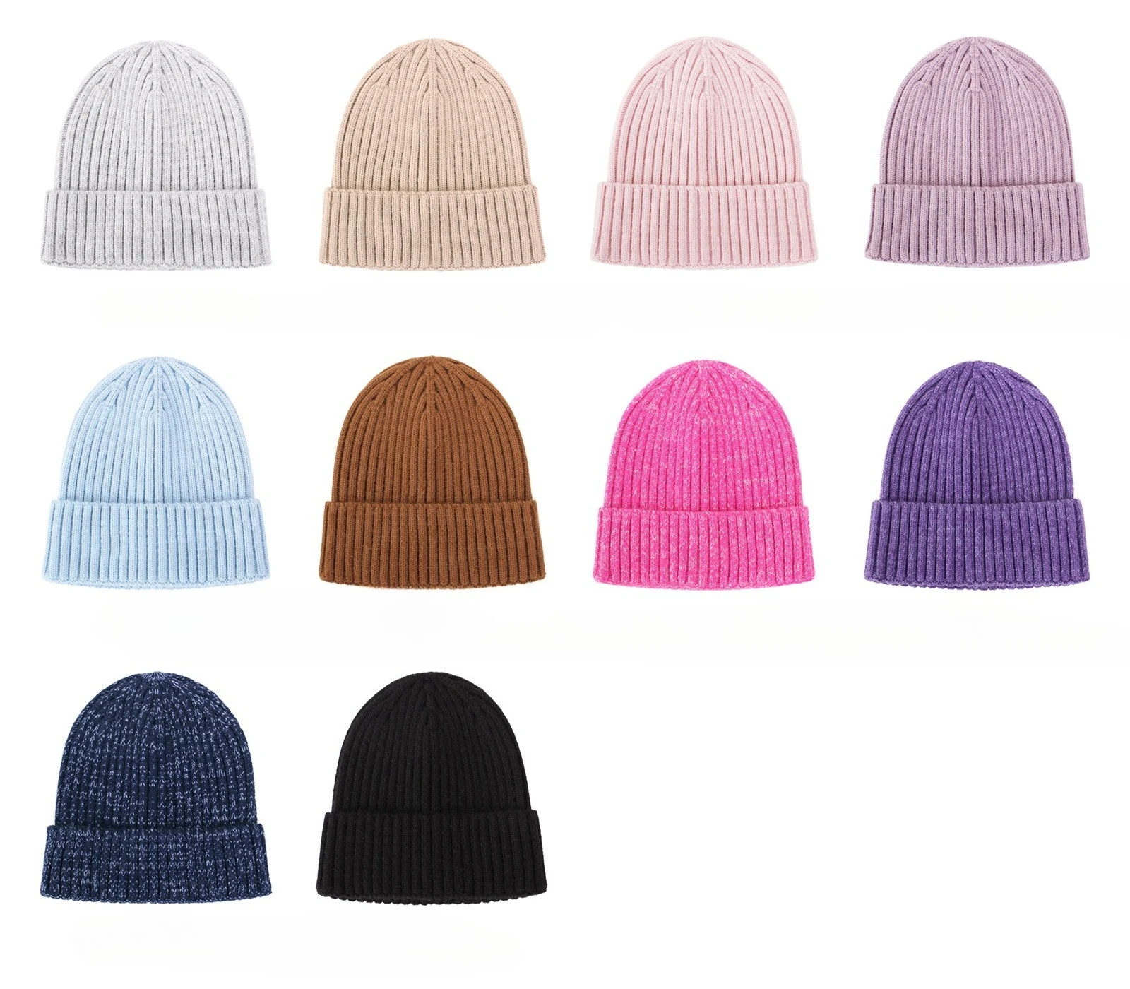 Gorro de punto para bebé en color sólido, vista frontal