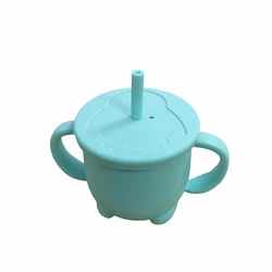 Taza con pajita antivuelco para bebé - Silicona sin BPA