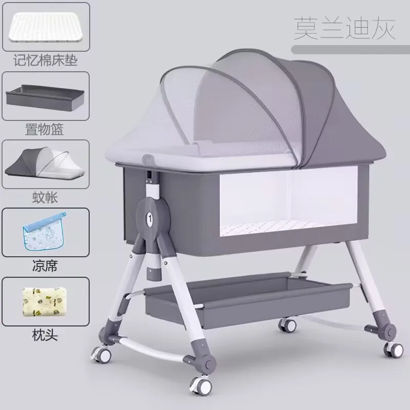 Cuna para bebé, cama para recién nacido, cama grande, cama mecedora para bebé Bb, cama para niños, cuna, cama multifuncional móvil y plegable - imagen 3