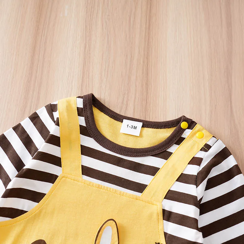 Pelele bebé algodón manga larga unisex estampado vaca rayas - imagen 2