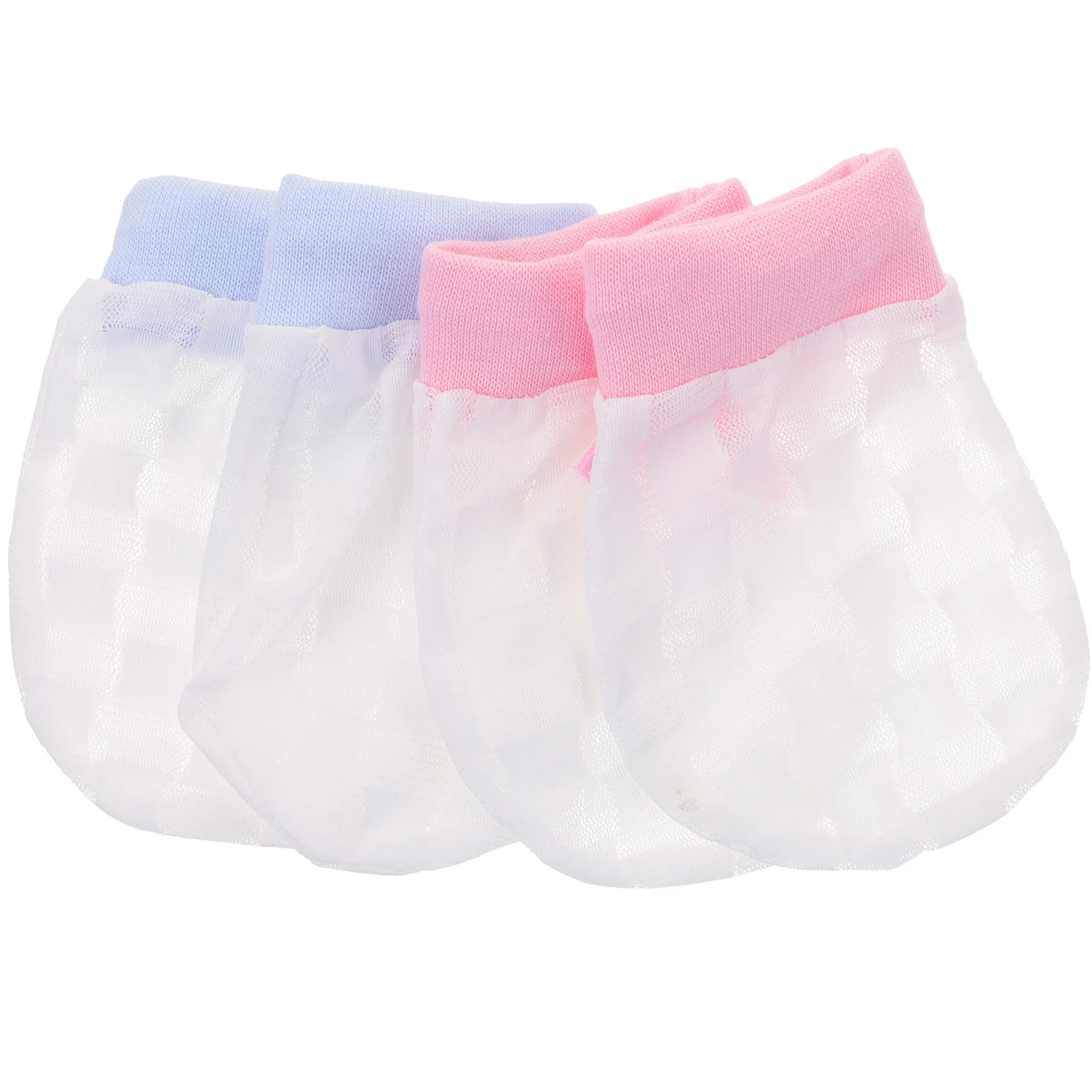 2 pares de manoplas antiarañazos para bebés, guantes infantiles de seda helada, guantes ajustables para recién nacidos, guantes protectores contra arañazos, manoplas para bebés de 6 a 12 meses - imagen 5