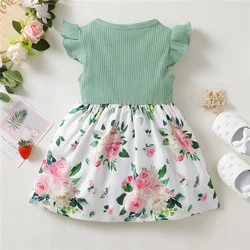 Vestido floral sin mangas para niña