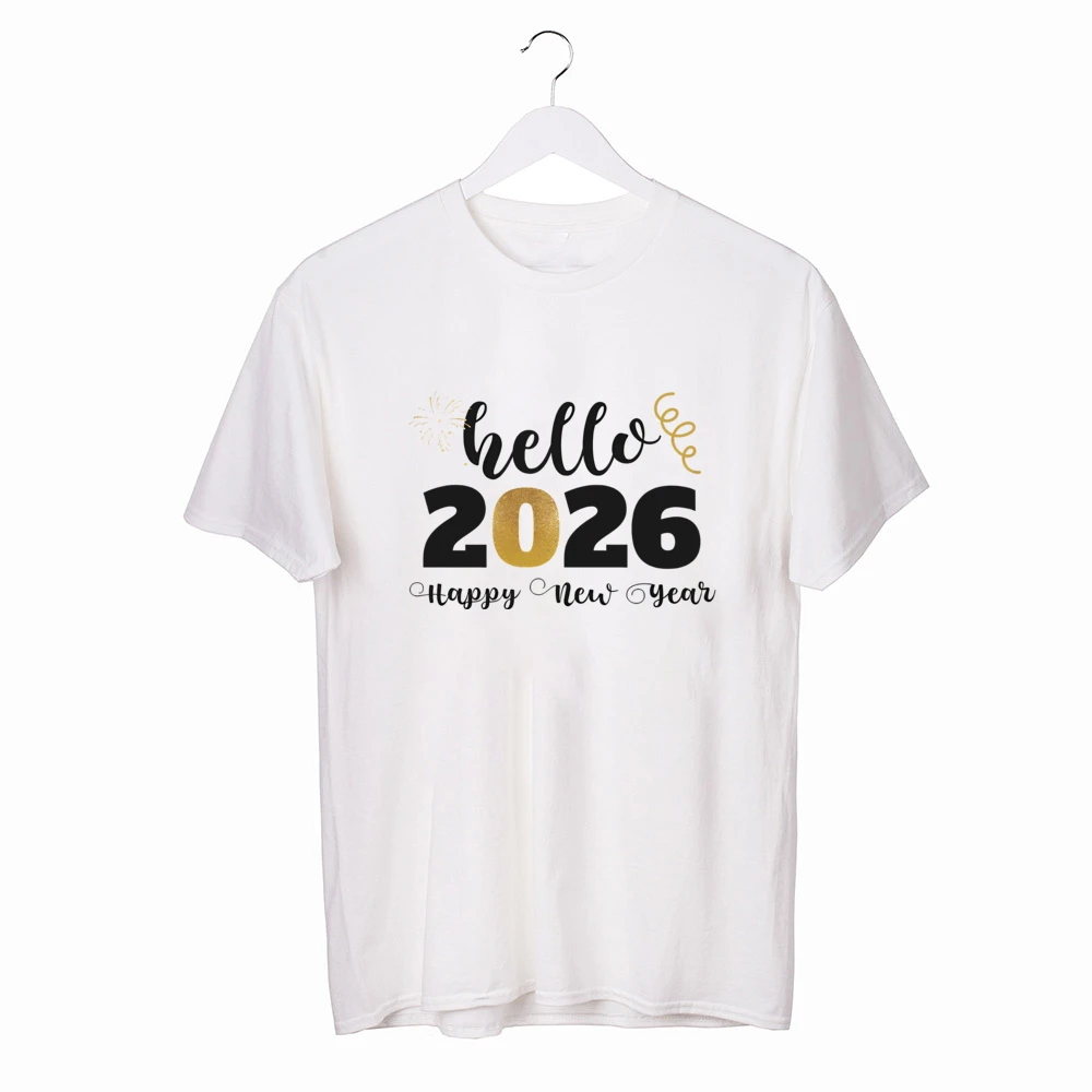 Hola 2026 Feliz Año Nuevo trajes a juego para la familia papá, mamá e hija, camiseta para hijo, pelele para bebé, apariencia familiar, ropa de Año Nuevo - imagen 4