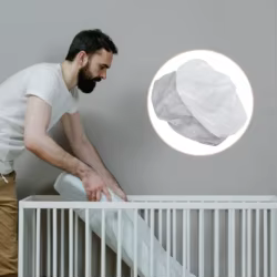 Sábana de colchón de microfibra para cuna de bebé, sábanas ajustadas transpirables para cama de niño, tumbona, ropa de cama suave Neutral, cuidado infantil, 2 uds.