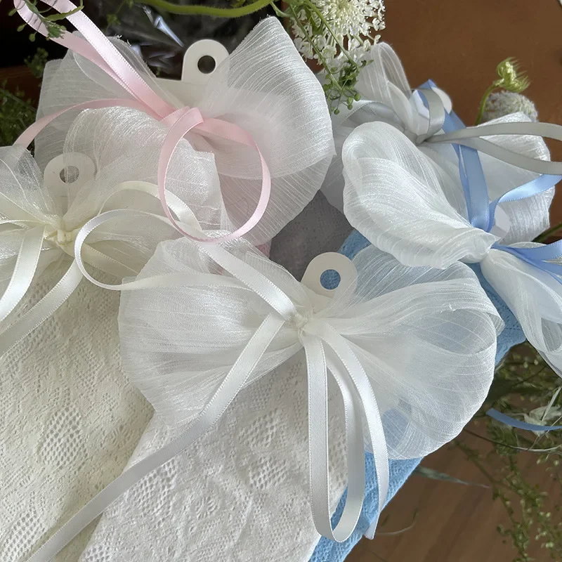 1 par de calcetines finos de verano de Jacquard Floral hasta la pantorrilla para niños y niñas, cinta con lazo a la moda, calcetines de malla dulce para niños, calcetín elástico suave de nailon - imagen 3