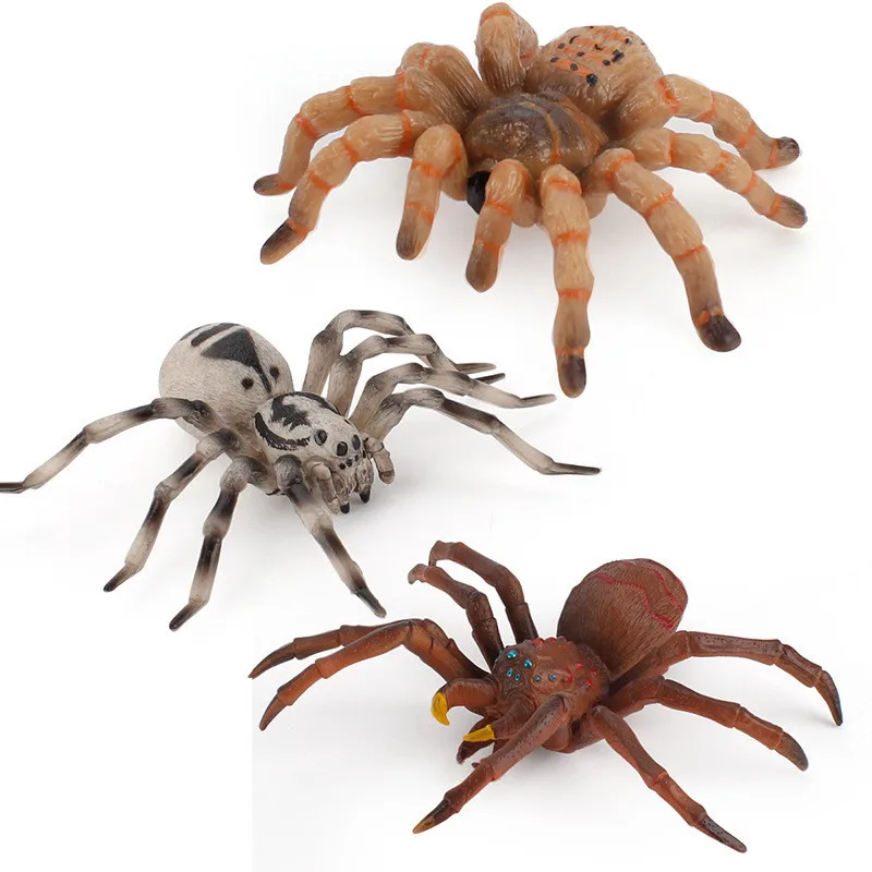 Juguetes de araña realistas, modelo de araña falsa gigante, Animal de plástico, Tarántula, araña negra, accesorios de broma de Halloween, regalo sorpresa para niños - imagen 3