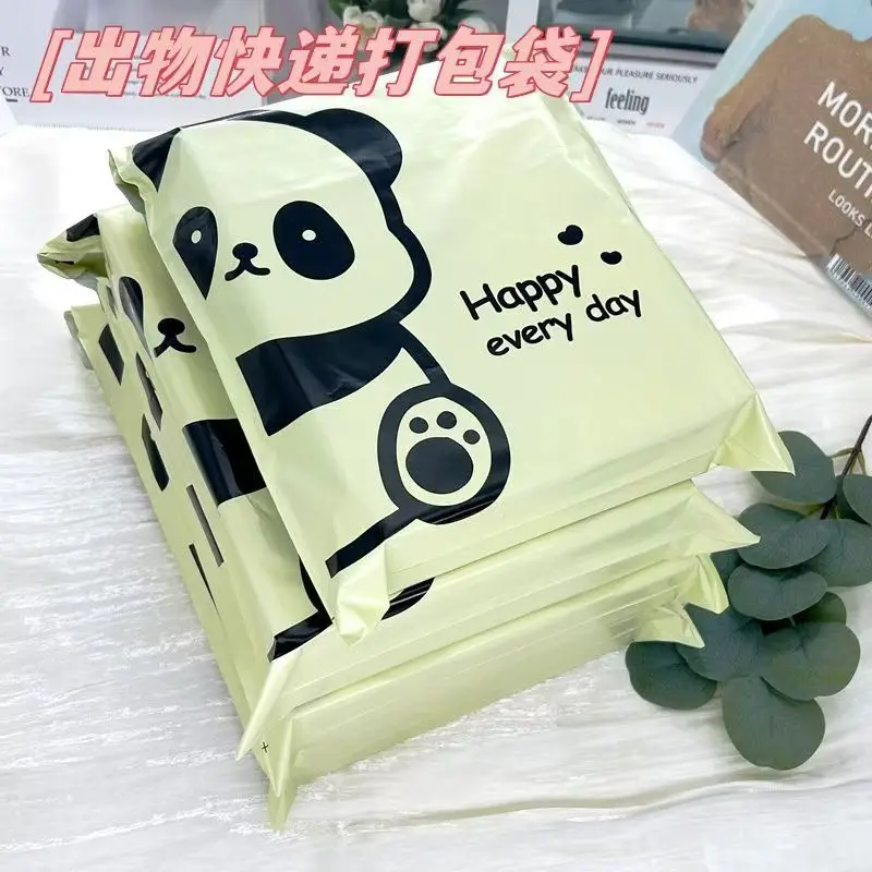 10 Uds. De sobres de dibujos animados de Panda Express, bolsas de mensajería, paquete de entrega, sellado de plástico, bolsa de envío autoadhesiva