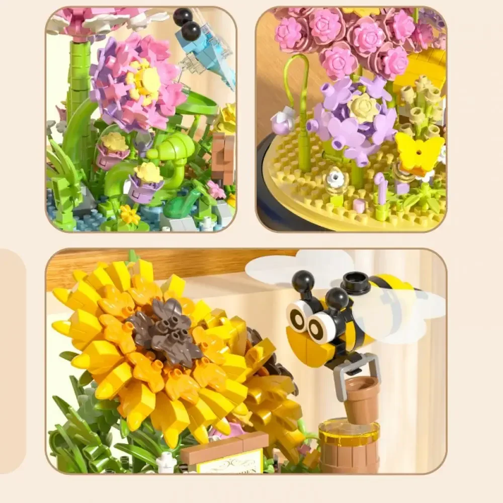 Bloques de construcción micro para niños girasol – Cubierta expositora - imagen 3