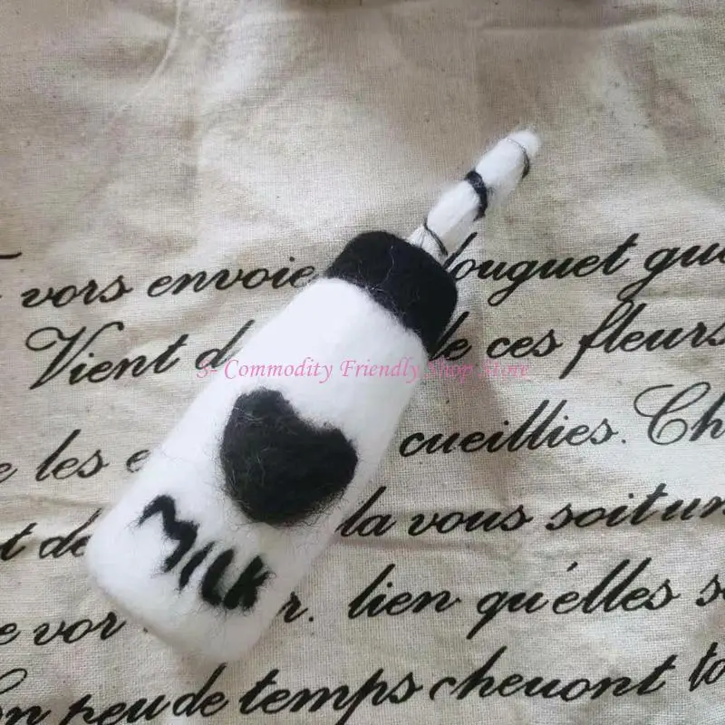 85AE DIY botella leche fieltro lana para bebé + decoraciones galletas accesorios fotografía recién nacido para