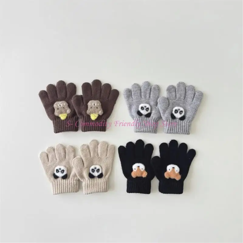 85AE Otoño Invierno guantes tejidos animales dibujos animados guantes cálidos para niños 3 a 6 años guantes aire libre - imagen 5