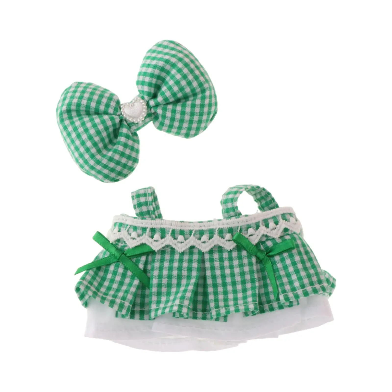 2 Pieces Fashion Dolls Dress and Hairpin Accs Miniature Clothes for 15-17cm Dolls Girl Dolls Thanksgiving Gifts Birthday Gifts