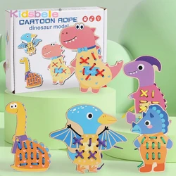 Juguete Montessori de enhebrar cordones con animales y fruta