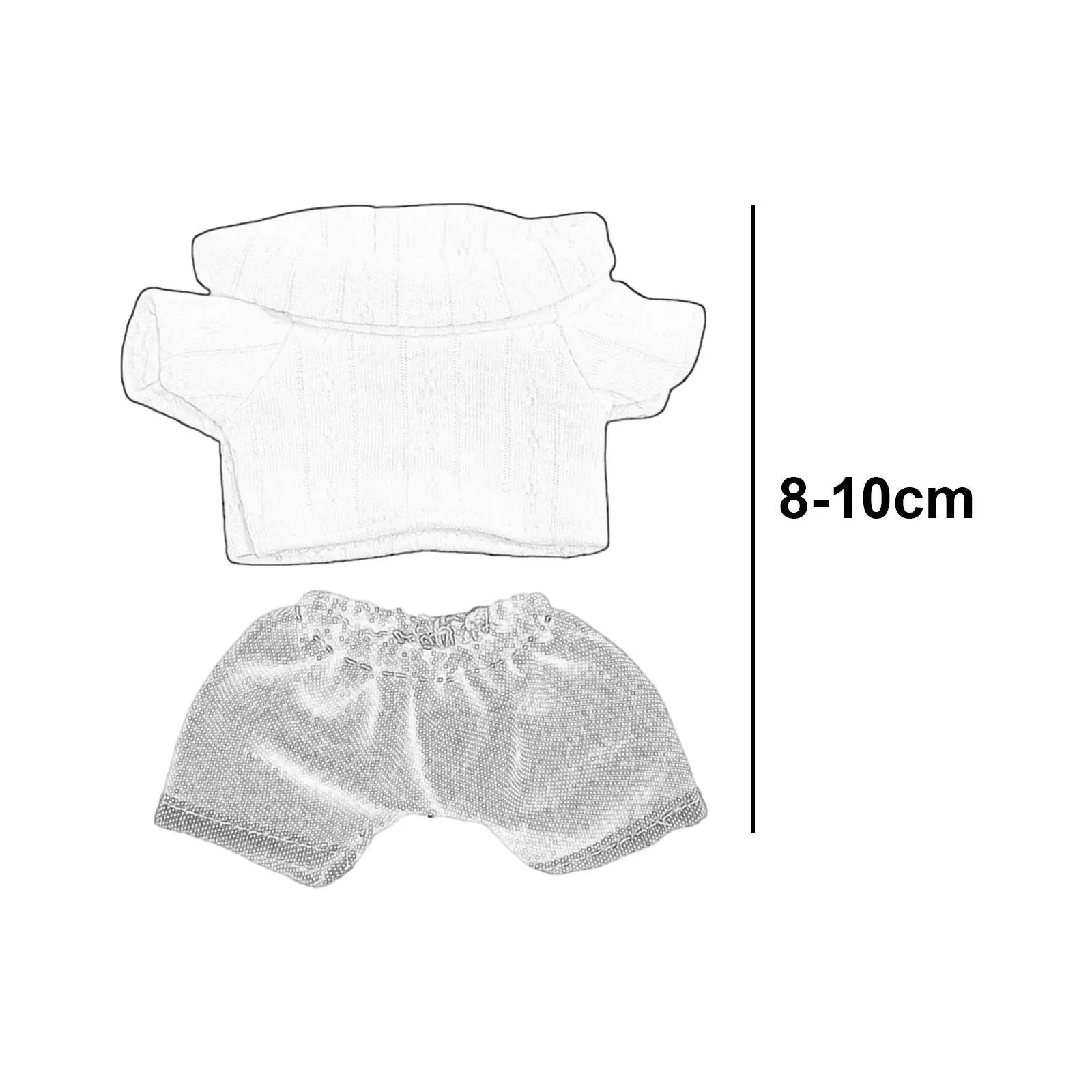17cm Doll T Shirt with Pants, Doll Clothing, Soft, Handmade Doll Casual Wear Clothes, Birthday Gift for Kids