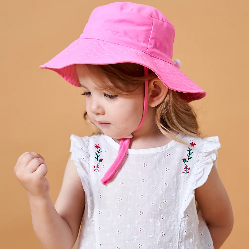 Bonitos sombreros de cubo para bebé, nueva gorra de playa con sombrilla sólida para niños de primavera, gorra de dibujos animados para niños y niñas de verano al aire libre, gorras de pesca para 0-8 años - imagen 5