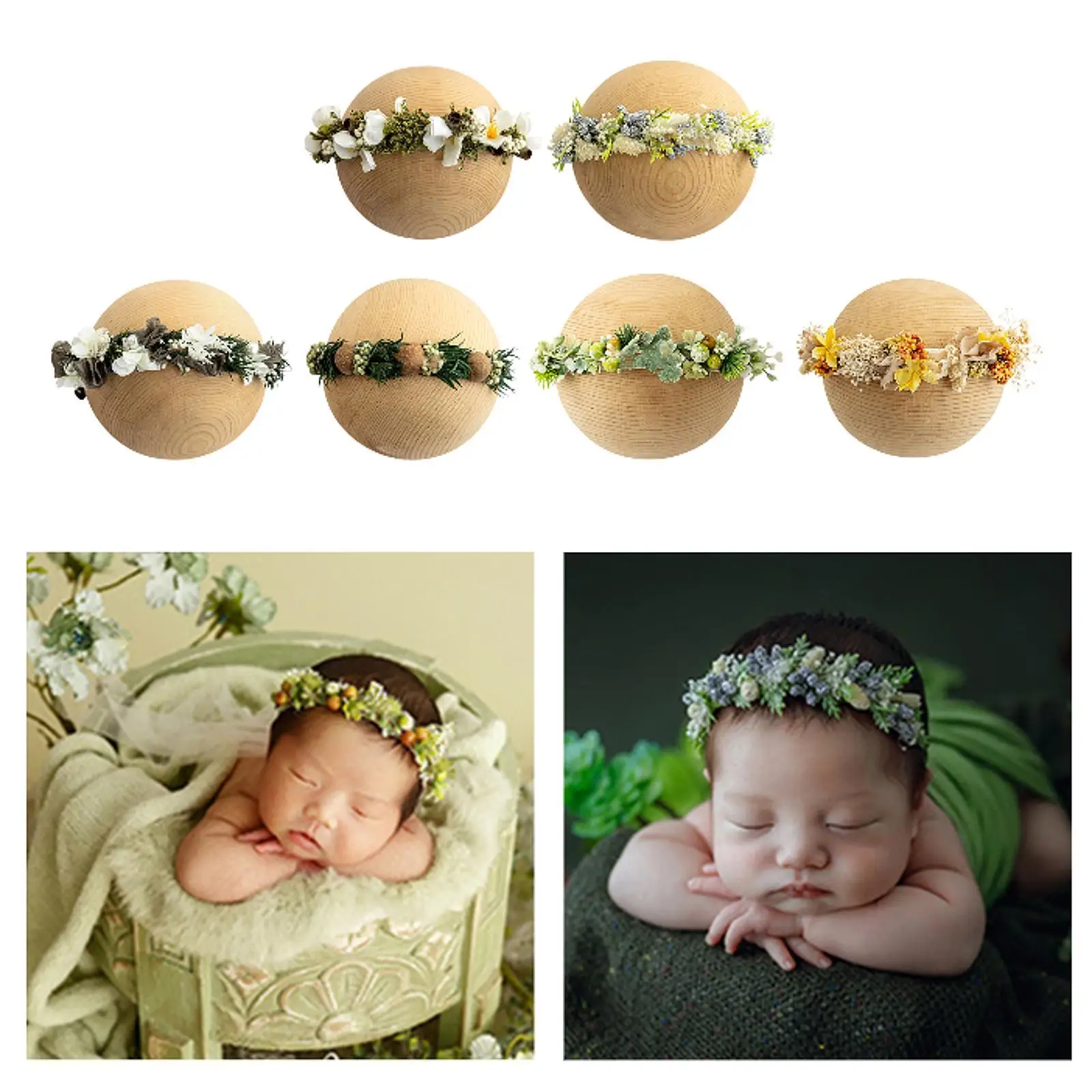 Newborn Flower Headband 0-6 Months Party Kids Birthday Adjustable Hairband