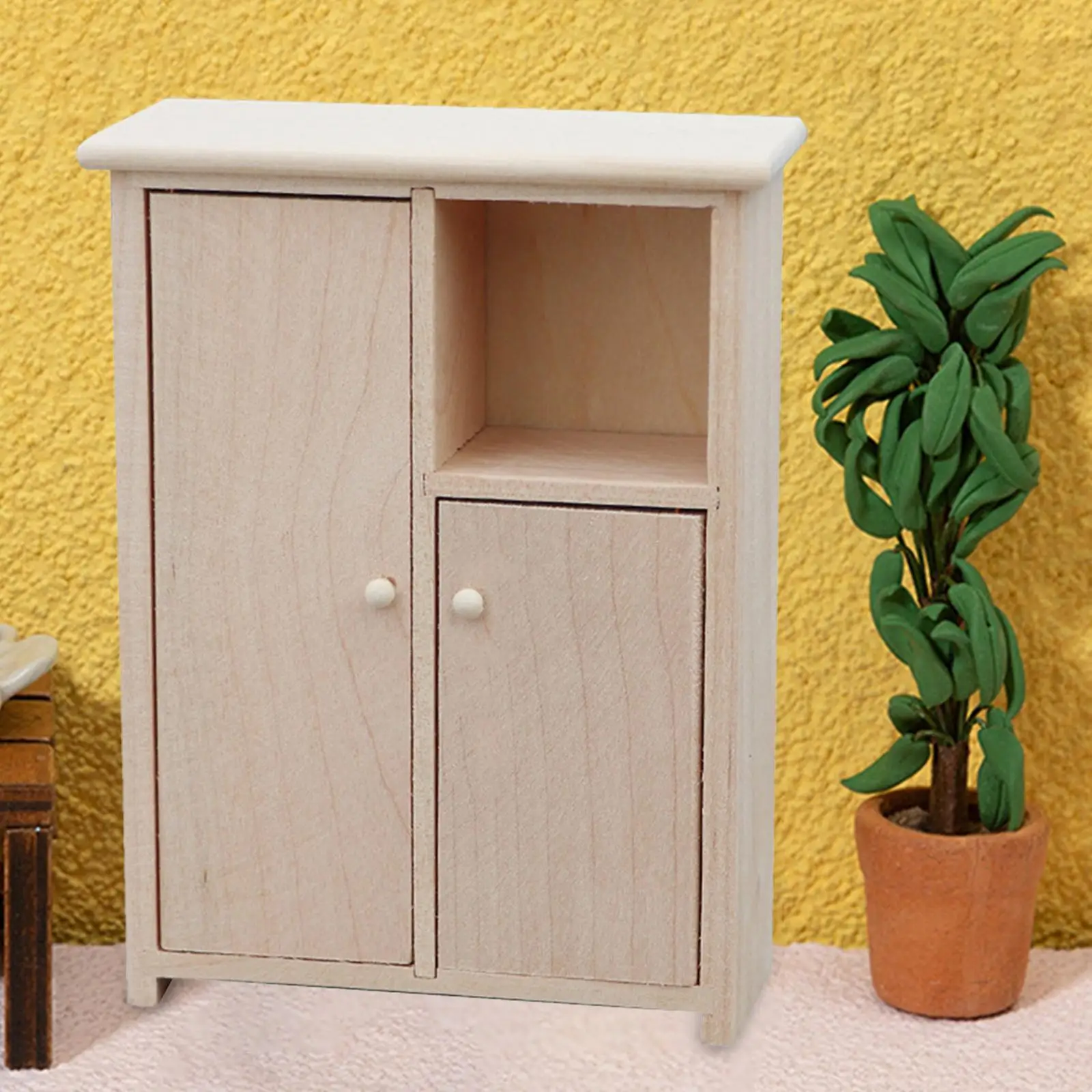 1:12 Dollhouse Cabinet Scenery Supplies Simulation Accessories Toy Doll Accessories Decoration for Living Room Bedroom Ornaments