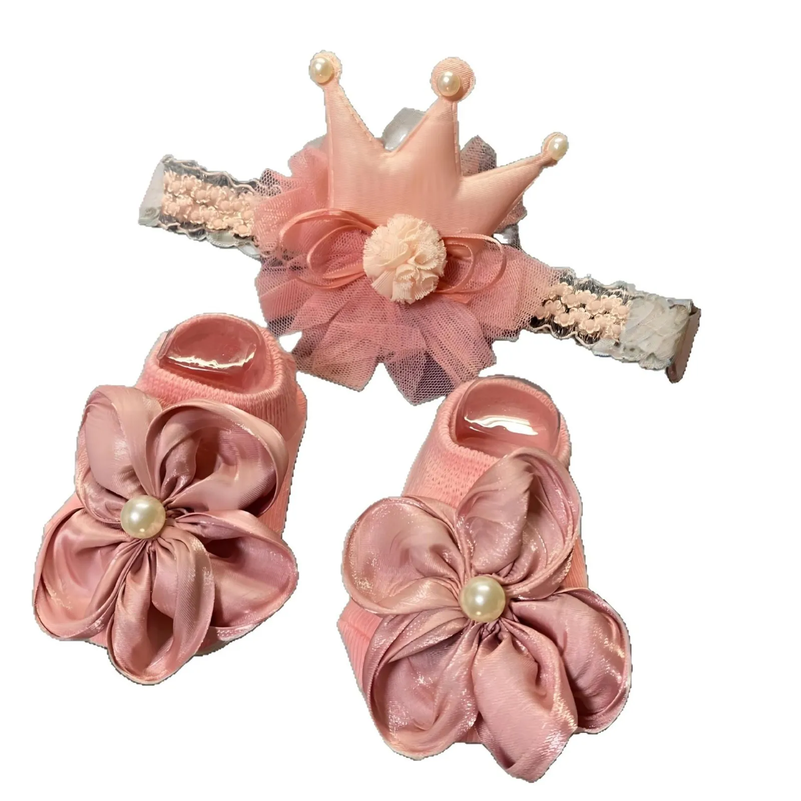 Conjunto de 2 uds de calcetines con diadema para bebé, accesorios para el cabello con lazo de encaje para niña, diadema para niño recién nacido, gorros, calcetines bonitos para niño pequeño, regalo - imagen 5