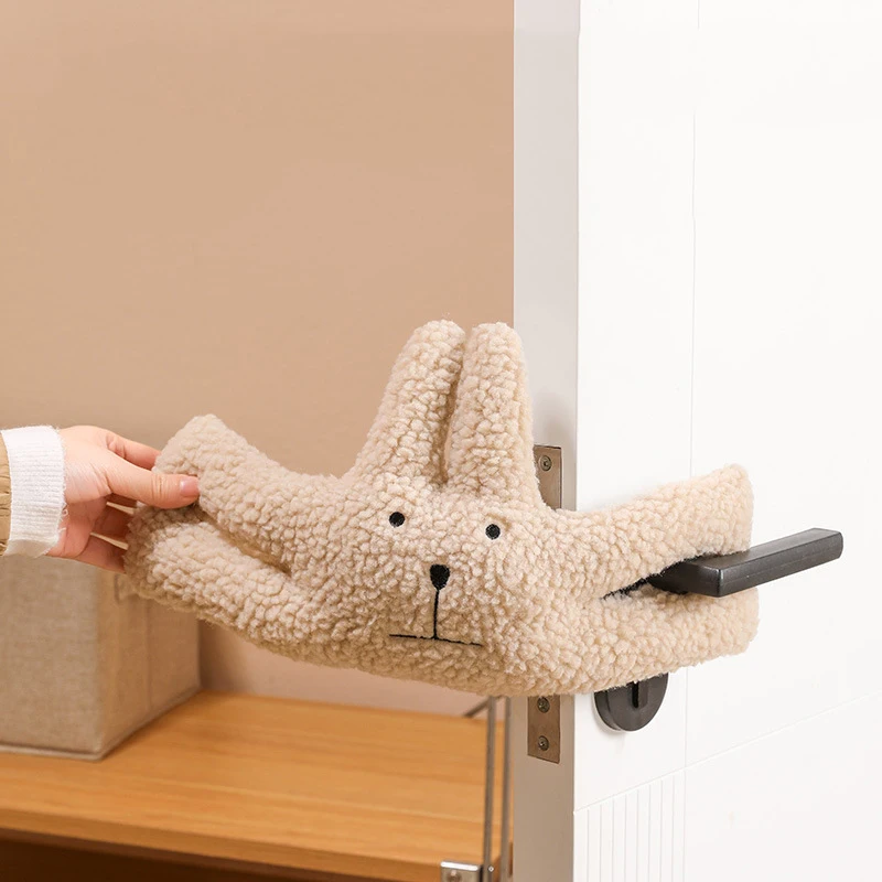 Tope de puerta de mano antipellizco con diseño de cordero y osito, protector para regalo, evita golpes, regalo navideño para Navidad/Halloween - imagen 3
