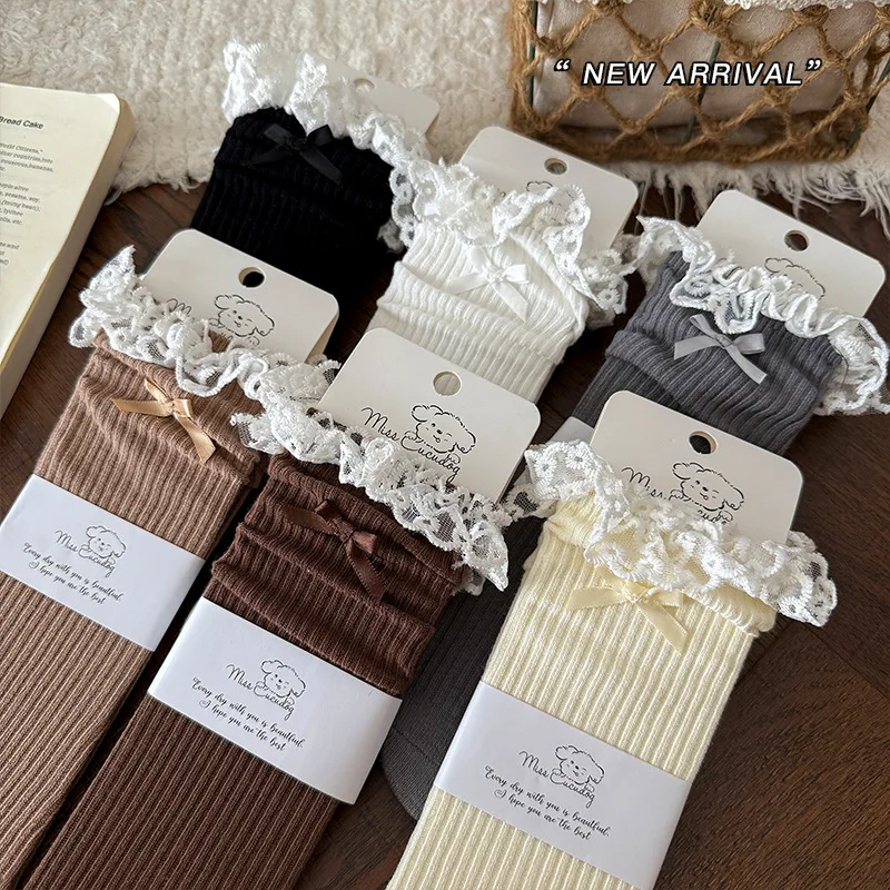 Calcetines de ballet con volantes para niñas – Algodón de punto doble - imagen 3