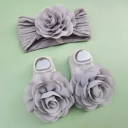 Calcetines antideslizantes bebé con diadema encaje para recién nacido