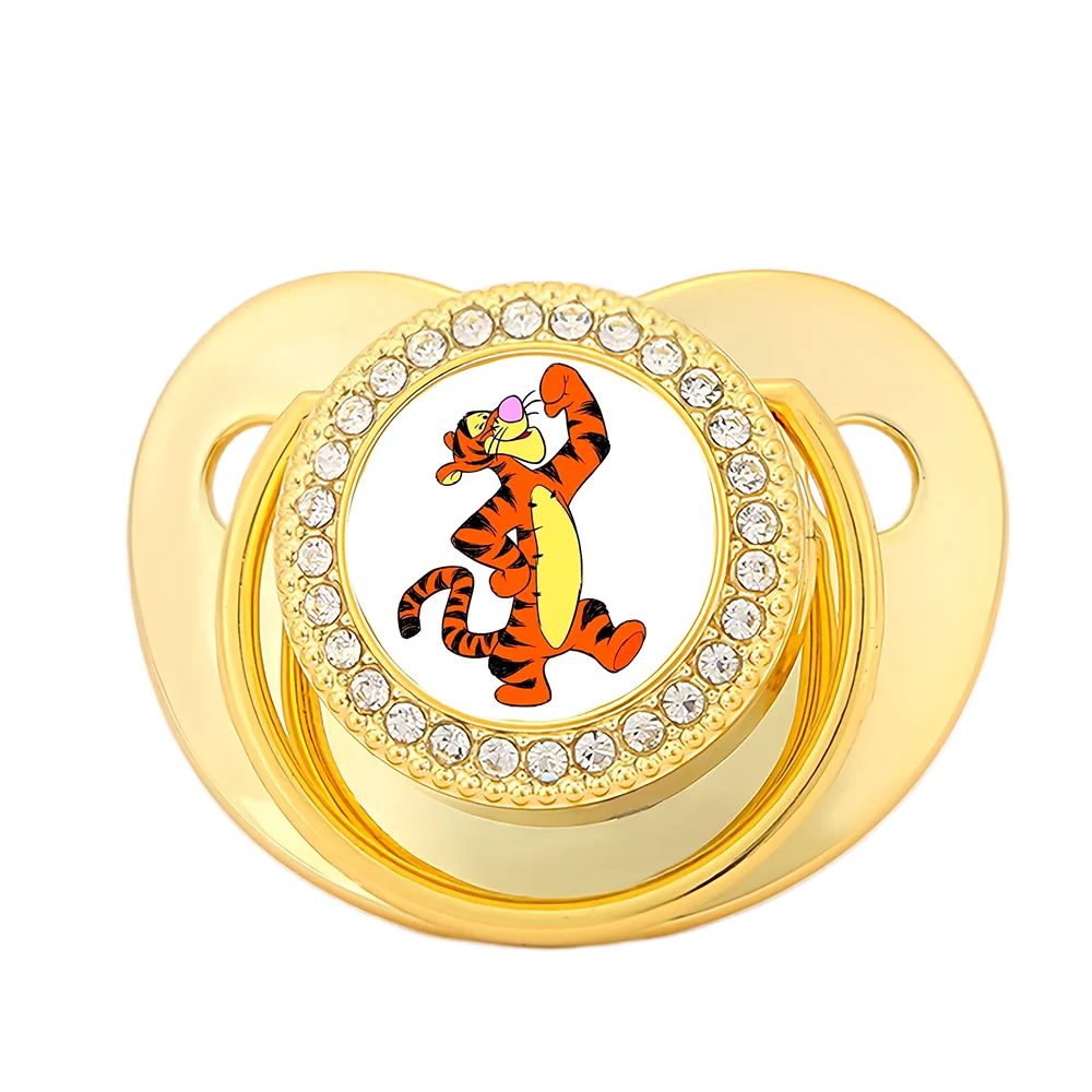 Tigger anime estampado nuevo anime tetina de silicona líquida chupete de bebé de lujo chupete de bebé recién nacido Bling boca juega Chupeta