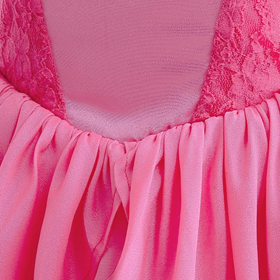 Disfraz de La Sirenita Aurora para niñas, Ariel, vestido de Bella Durmiente, Barbi de melocotón, disfraz de princesa de fantasía rosa, boda - imagen 4